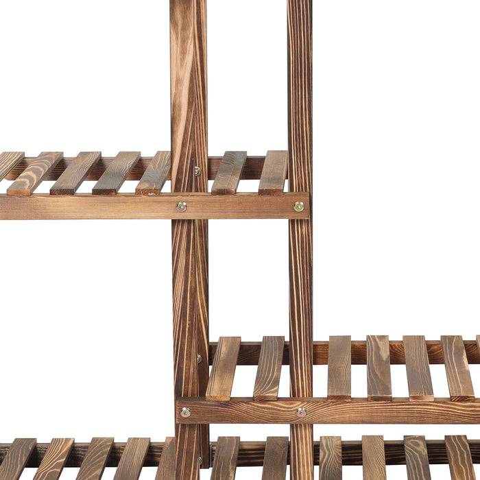 Natura 5-Tier Plant Stand Wood Wooden Wheel Shelf Flower Pots Rack Indoor Garden