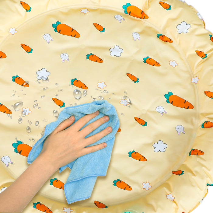 Pawzee Cool Gel Waterproof Pet Bed Mat | Self Cooling Round Dog Bed | Carrot Medium