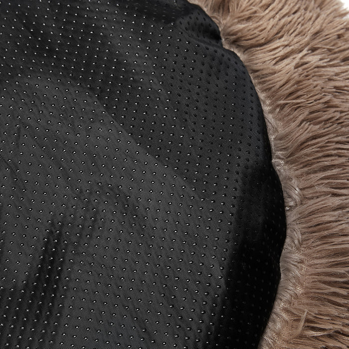 Pawzee Comfy Calming Pet Bed | Donut Nest Dog Bed in Brown XXXL