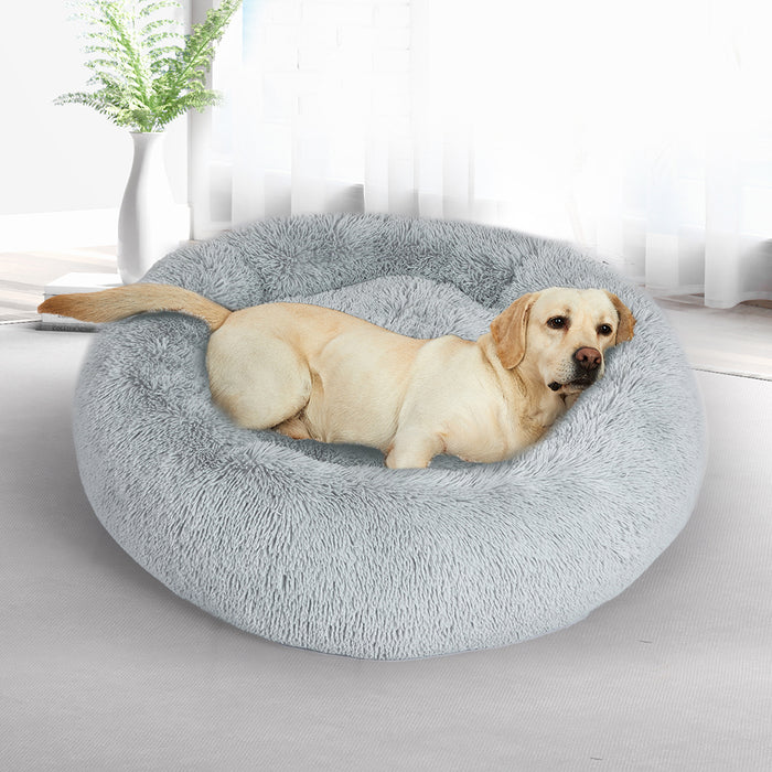 Pawzee Comfy Calming Pet Bed | Donut Nest Dog Bed in Grey XXXL