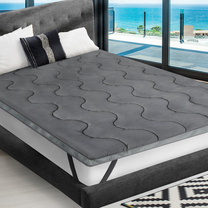 Pillowtop Mattress Topper Protector Bed Luxury Mat Pad King Single Cover