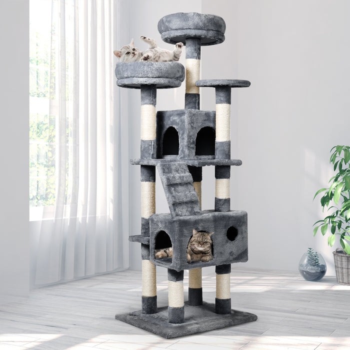 Pawzee 140cm Giant Cat Tree Scratching Post Tower For Large Cats in Grey