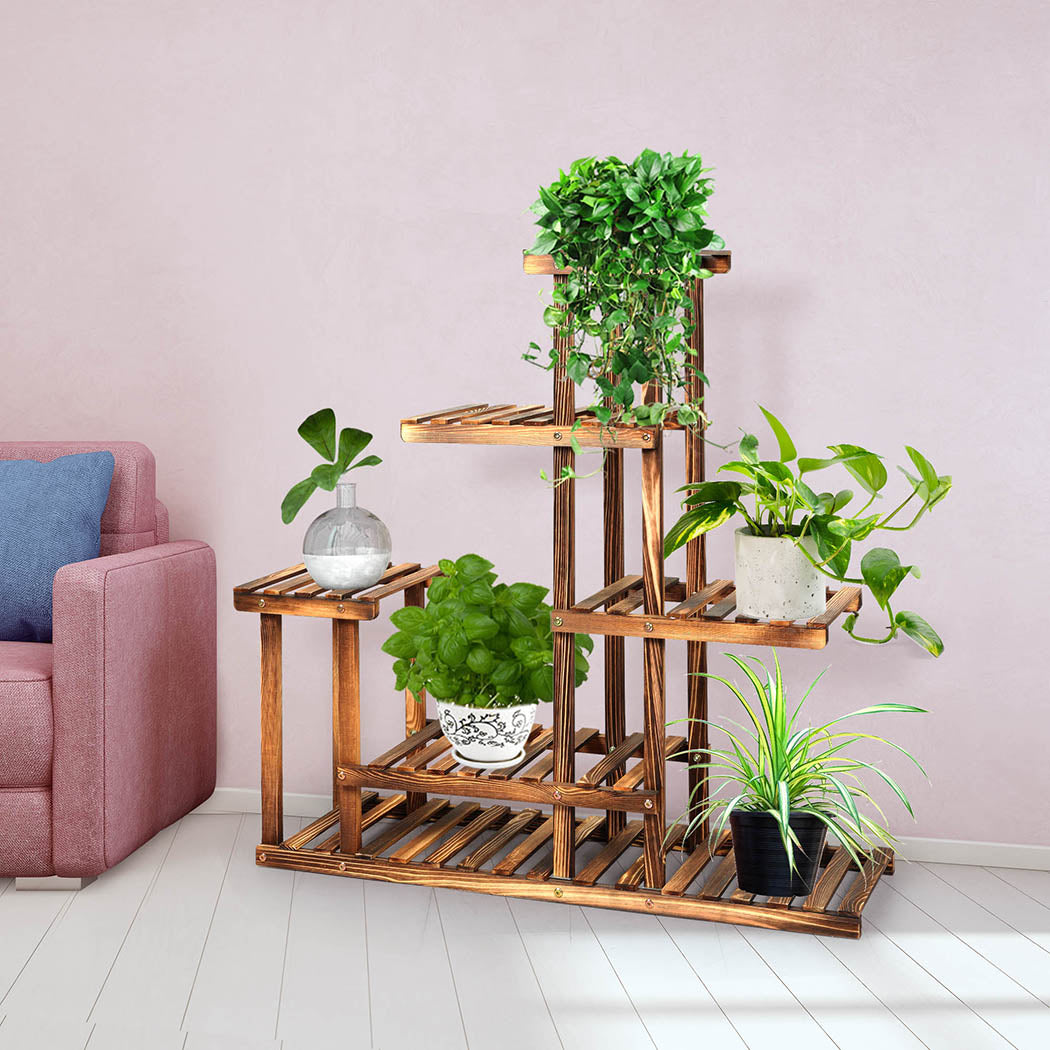 indoor planter stands australia Natura Designer Multi Tier Wooden Plant Stand