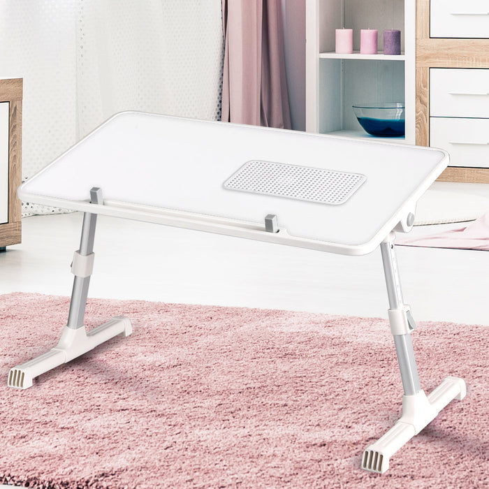 Techsta 50cm Laptop Desk | Portable Foldable Computer Stand Table in White