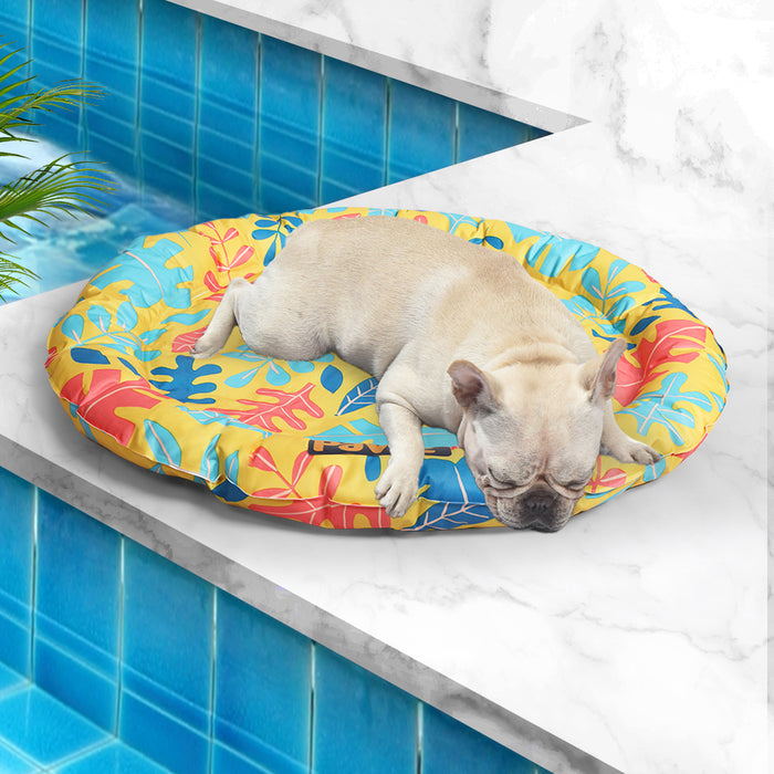 Pawzee Cool Gel Waterproof Pet Bed Mat | Self Cooling Round Dog Bed | Splash Medium