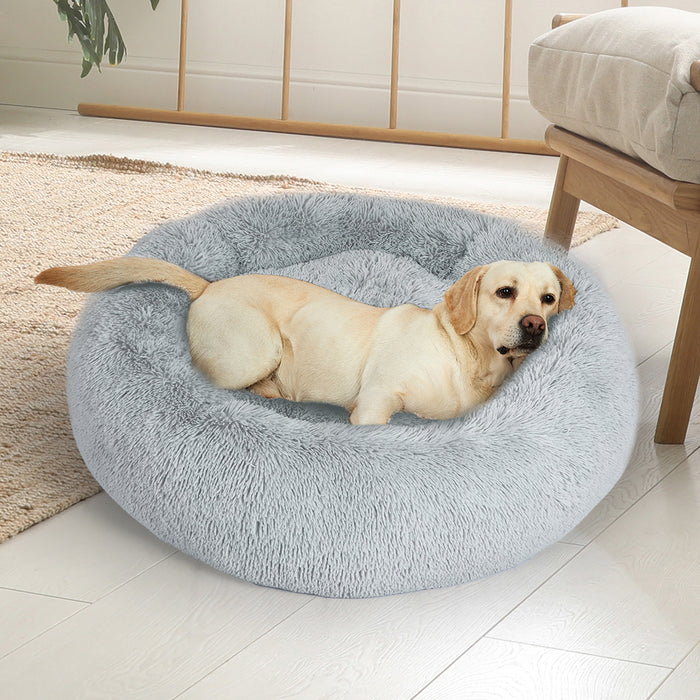 Pawzee Comfy Calming Pet Bed | Donut Nest Dog Bed in Grey XXXL