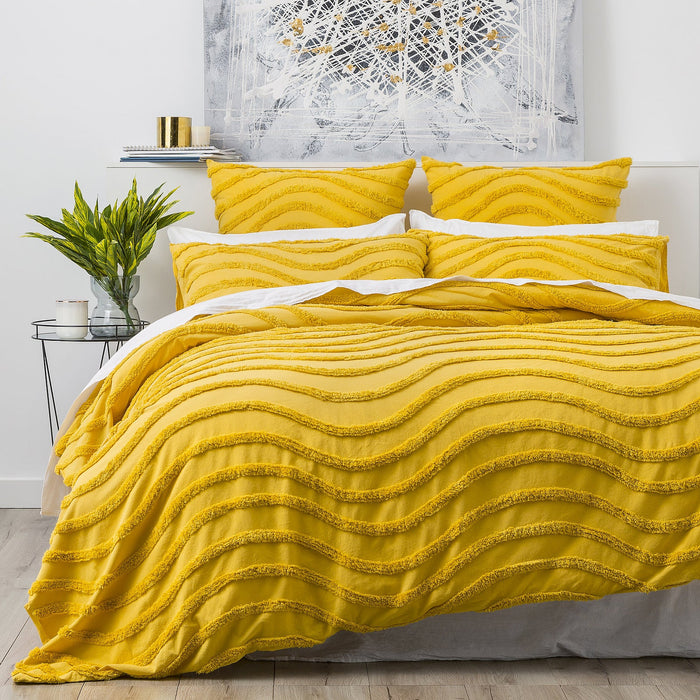 Wave 100% Cotton Chenille Vintage Washed Tufted Quilt Cover Set by Cloud Linen |4 Sizes - 5 Colours