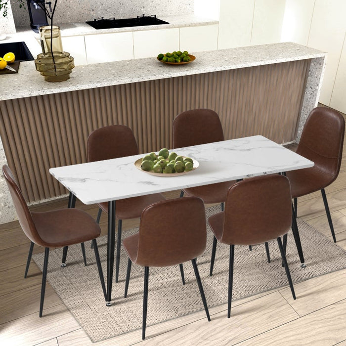 Set of 2 Murano PU Leather Soft Padded Dining Room Chairs | Slim PU Leather Modern Dining Chairs Set | 2 Colours