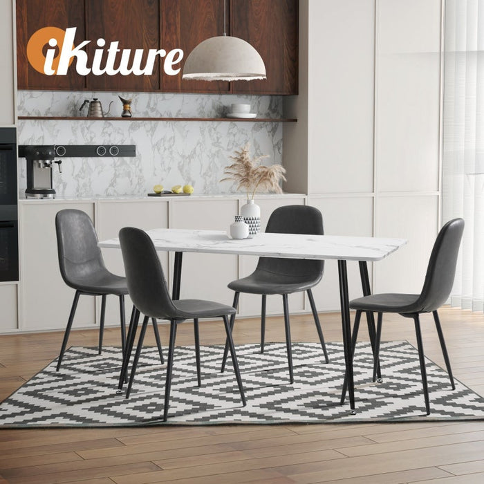 Set of 2 Murano PU Leather Soft Padded Dining Room Chairs | Slim PU Leather Modern Dining Chairs Set | 2 Colours