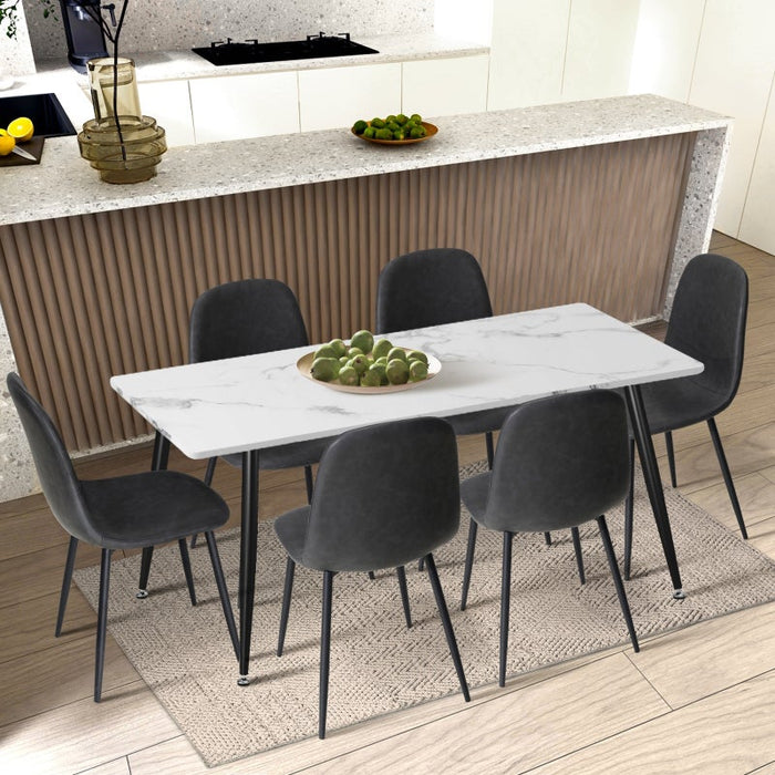 Set of 2 Murano PU Leather Soft Padded Dining Room Chairs | Slim PU Leather Modern Dining Chairs Set | 2 Colours