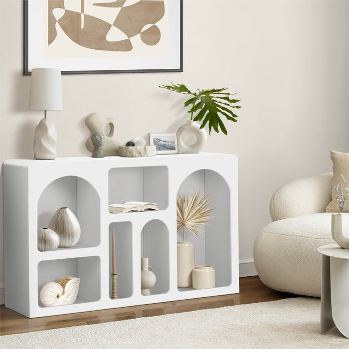 Amaro White Modern Display Cabinet | 120cm Modern White Multi Storage Display Stand Buffet Unit