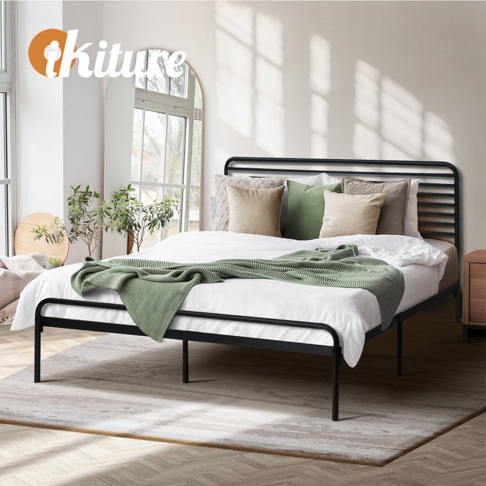 San Miguel Slim Black Metal Bed Frame | Vintage Style High Quality Sturdy Metal Bed | 3 Sizes
