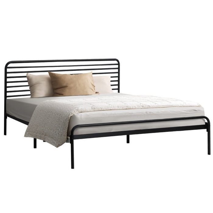 San Miguel Slim Black Metal Bed Frame | Vintage Style High Quality Sturdy Metal Bed | 3 Sizes