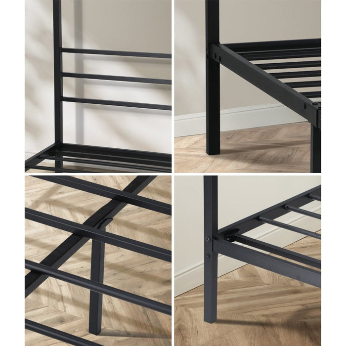 Casablanca Mare Premium Canopy Style Metal Bed Frame | High Quality Sturdy Canopy Bed in Black | 3 Sizes