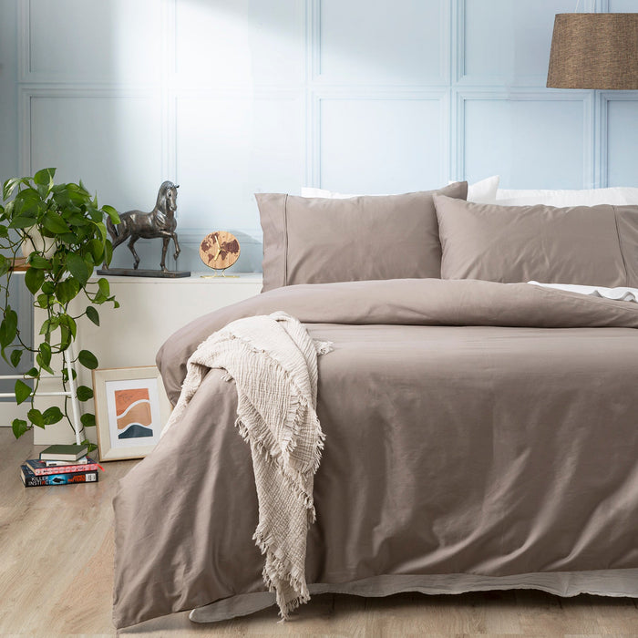 500TC Pure Soft Natural Bamboo Cotton Quilt Cover Set by Park Avenue | 3 Sizes - 8 Colours