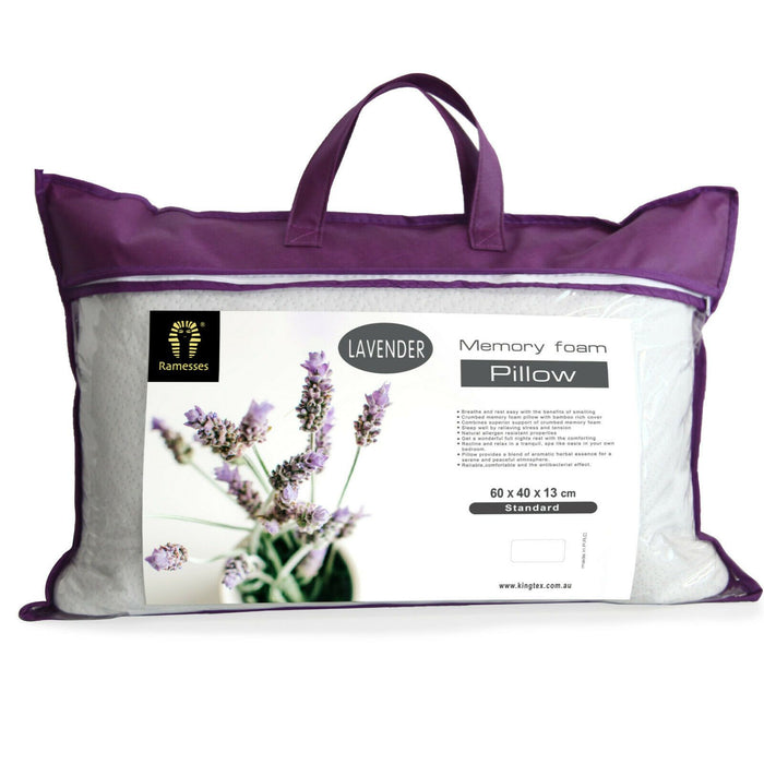 Ramesses Scented Infused Memory Foam Pillows Cooling Comforpedic Support 60x40cm | 4 Scents Pillows One / Lavender Ontrendideas Bed and Bath