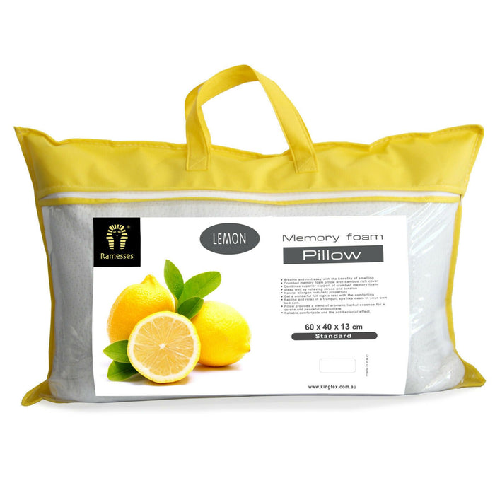Ramesses Scented Infused Memory Foam Pillows Cooling Comforpedic Support 60x40cm | 4 Scents Pillows One / Lemon Ontrendideas Bed and Bath
