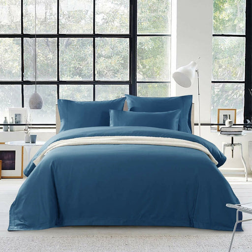 1500TC 100% Supreme Egyptian Cotton Quilt Cover Set | Soft Touch SK | Luxury Egyptian Sheets | 5 Sizes - 8 Colours Quilt Cover Set Single / Classic Blue Ontrendideas Bed and Bath