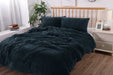 Fluffy Teddy Fleece Quilt Cover Set | Ultra Warm Bedding Cover Soft Fluffy | 4 Sizes- 6 Colours Quilt Cover Set Single / Navy Ontrendideas Bed and Bath