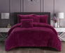 5 Piece Shaggy Fleece Comforter Set | Super Warm Soft Fleece Comforter | Fluffy Soft Bedding Cover | 2 Sizes - 4 Colours Quilts & Comforters Queen / Purple Ontrendideas Bed and Bath