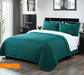3 Piece Pinsonic Embossed Comforter Set 3pc Comforter Sets Bedspread Coverlet | 2 Sizes - 4 Colours Quilts & Comforters Queen / Teal Ontrendideas Bed and Bath
