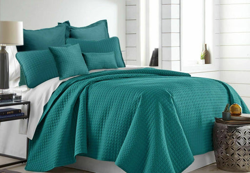 7 Piece Light Comforter Set | Coverlet Set | 7pc Summer Cool Bedspread | 2 Sizes - 6 Colours Quilts & Comforters Queen / Teal Ontrendideas Bed and Bath