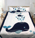 5 Piece Kids Comforter Set | 5pc Childrens Bedding Set | Kids Decor Bedding | 2 Sizes - 12 Designs Quilts & Comforters Single / Navy Whale Ontrendideas Bed and Bath