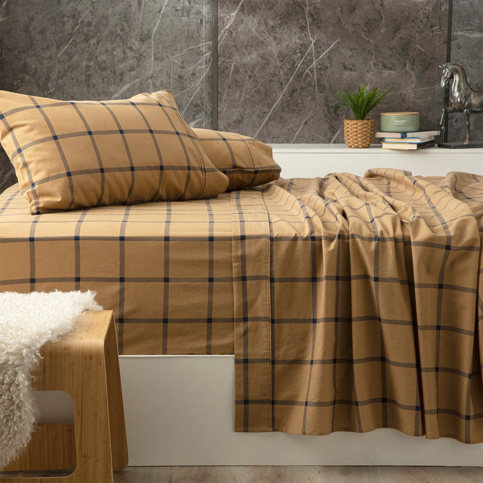 175GSM 100% Egyptian Cotton Flannelette Sheet Set In Patterned Designs by Park Avenue | 6 Designs - 7 Sizes