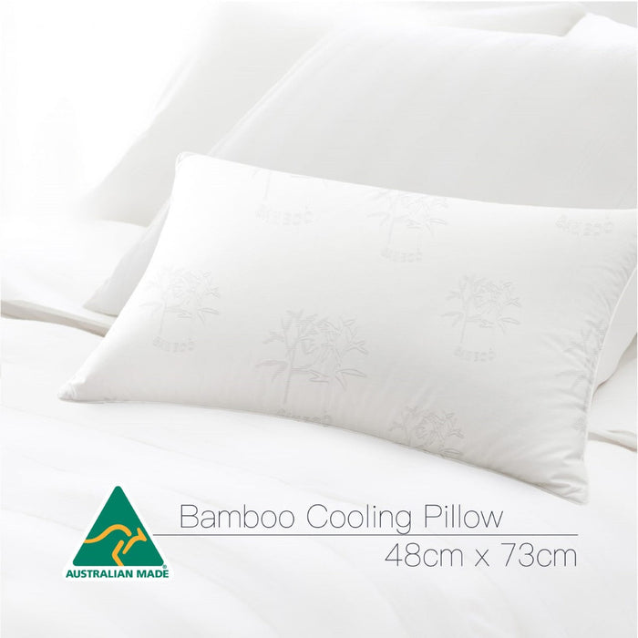 Set of Four Bamboo Blend Cooling Pillows 48x 73cm Size